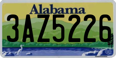 AL license plate 3AZ5226
