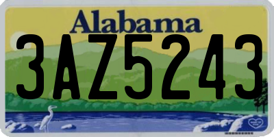 AL license plate 3AZ5243