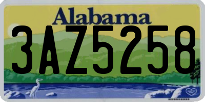 AL license plate 3AZ5258