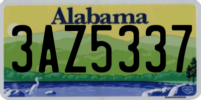 AL license plate 3AZ5337