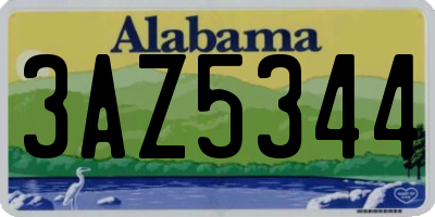 AL license plate 3AZ5344