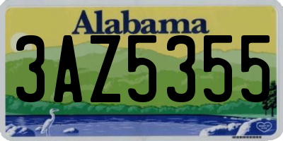 AL license plate 3AZ5355