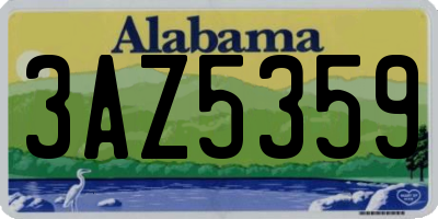 AL license plate 3AZ5359