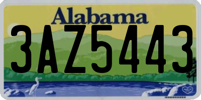 AL license plate 3AZ5443