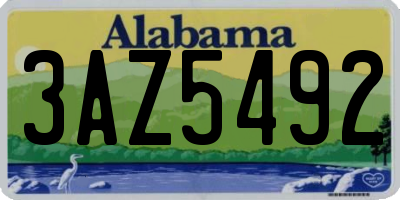 AL license plate 3AZ5492