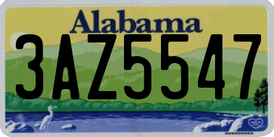 AL license plate 3AZ5547