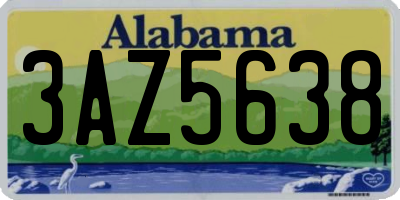 AL license plate 3AZ5638