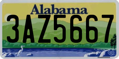 AL license plate 3AZ5667