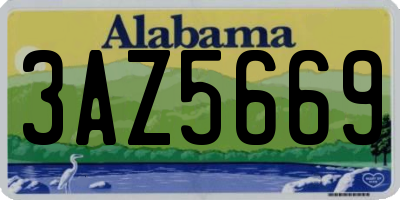 AL license plate 3AZ5669