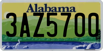 AL license plate 3AZ5700