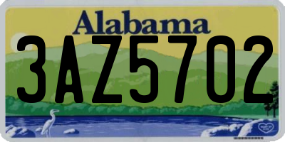 AL license plate 3AZ5702