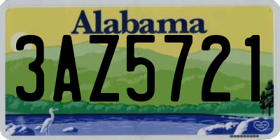 AL license plate 3AZ5721