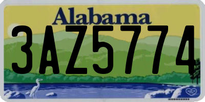 AL license plate 3AZ5774
