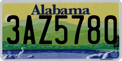 AL license plate 3AZ5780