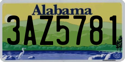 AL license plate 3AZ5781