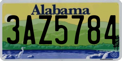 AL license plate 3AZ5784