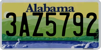 AL license plate 3AZ5792