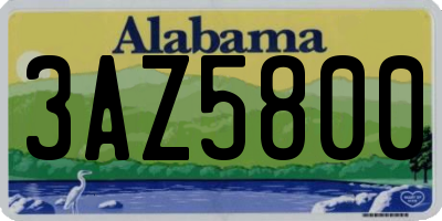 AL license plate 3AZ5800