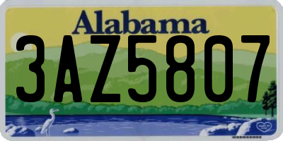 AL license plate 3AZ5807