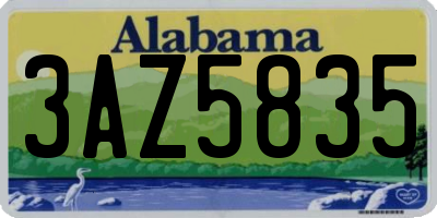 AL license plate 3AZ5835