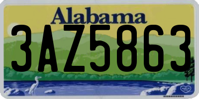 AL license plate 3AZ5863