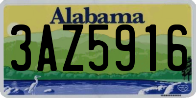 AL license plate 3AZ5916