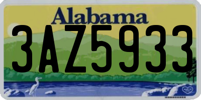AL license plate 3AZ5933