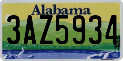AL license plate 3AZ5934