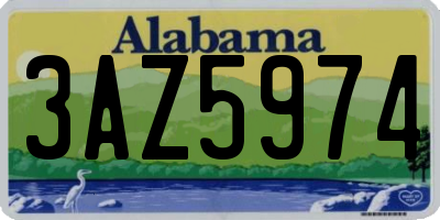 AL license plate 3AZ5974
