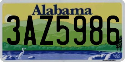 AL license plate 3AZ5986