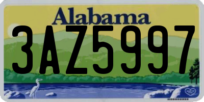 AL license plate 3AZ5997