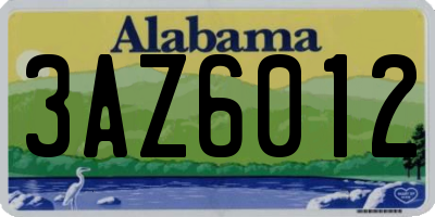 AL license plate 3AZ6012