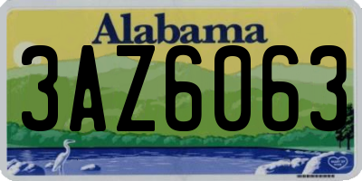 AL license plate 3AZ6063