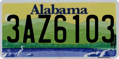 AL license plate 3AZ6103