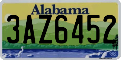 AL license plate 3AZ6452