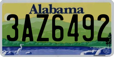 AL license plate 3AZ6492