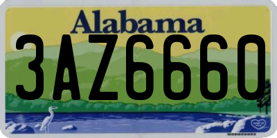 AL license plate 3AZ6660