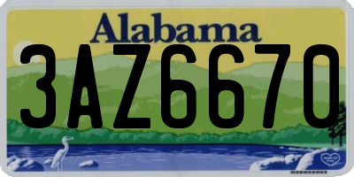 AL license plate 3AZ6670