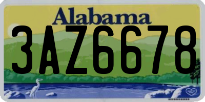 AL license plate 3AZ6678