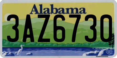 AL license plate 3AZ6730