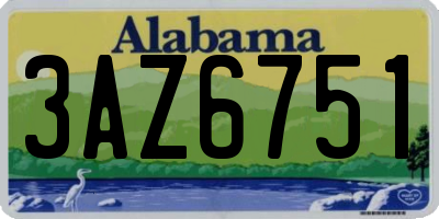 AL license plate 3AZ6751