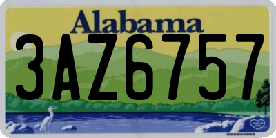 AL license plate 3AZ6757