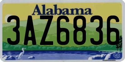 AL license plate 3AZ6836