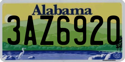 AL license plate 3AZ6920