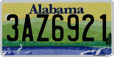 AL license plate 3AZ6921