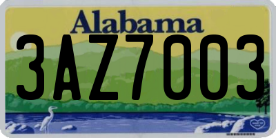 AL license plate 3AZ7003