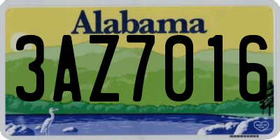 AL license plate 3AZ7016