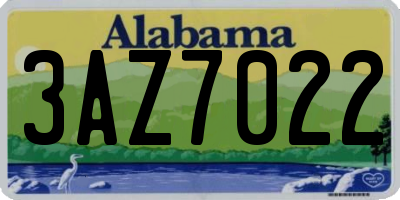AL license plate 3AZ7022