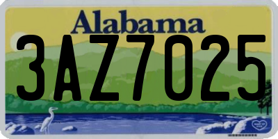 AL license plate 3AZ7025
