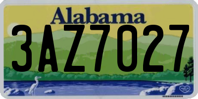 AL license plate 3AZ7027